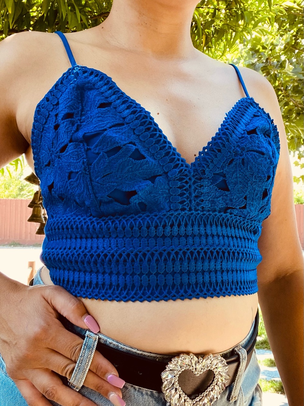 Love Tree Royal Blue Crochet Bralette Camisole